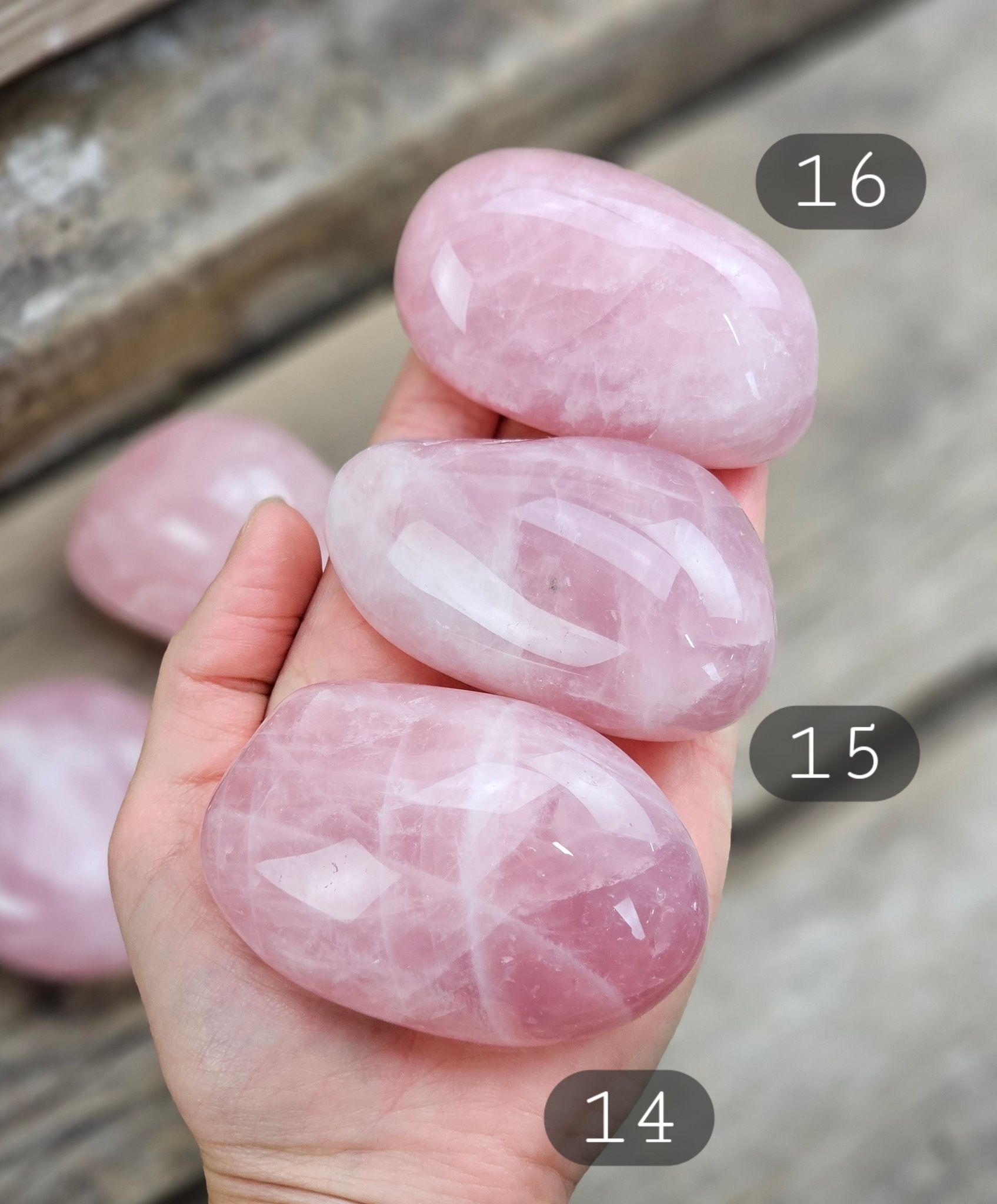 Rosenkvarts, jumbo touchstone
