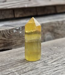 Gul Fluorit, polerad spets #4