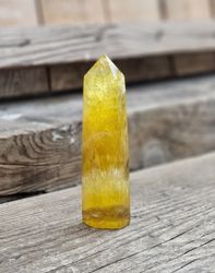 Gul Fluorit, polerad spets #7