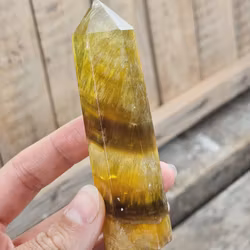 Gul Fluorit, polerad spets #9