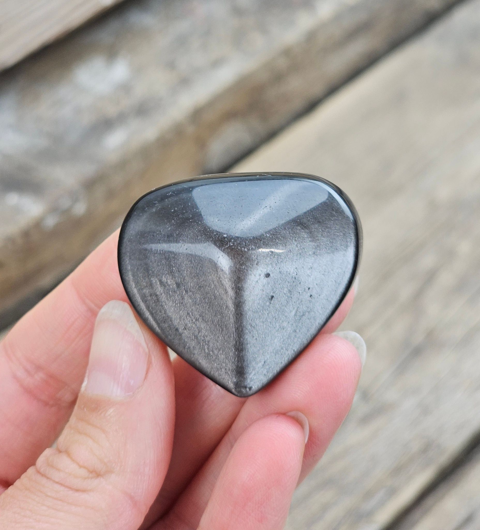 Silver Sheen Obsidian hjärta