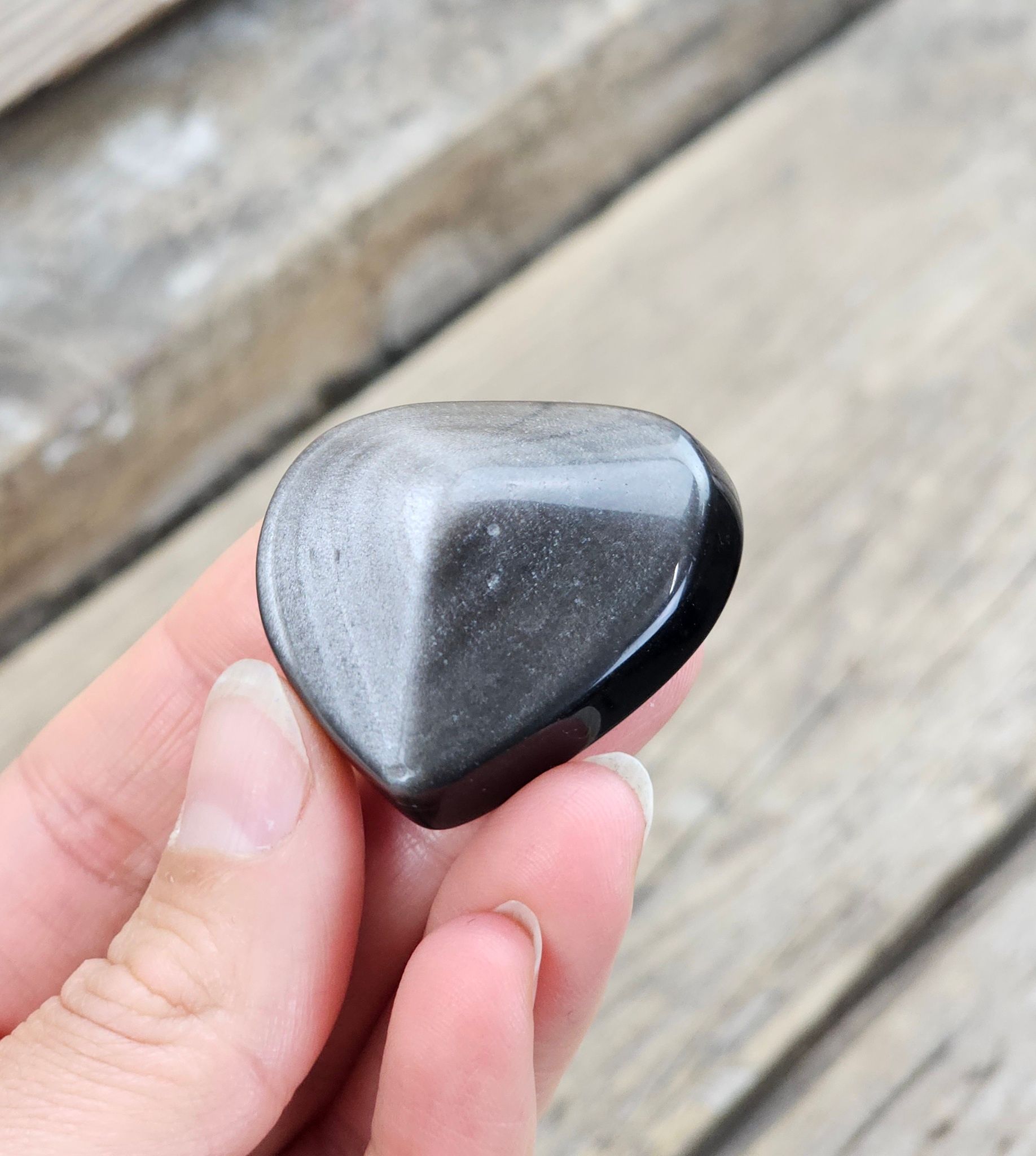 Silver Sheen Obsidian hjärta