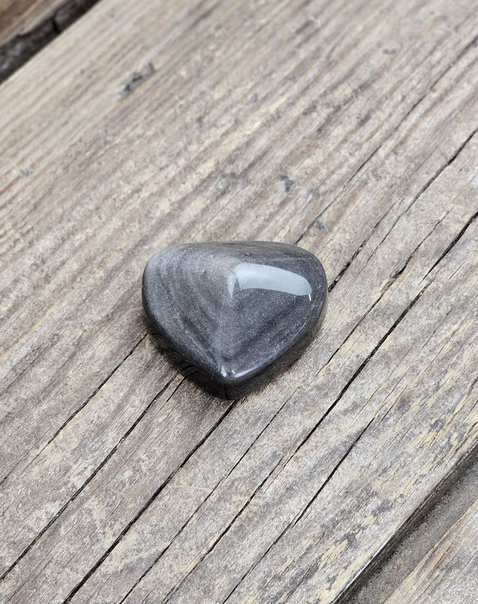 Silver Sheen Obsidian hjärta