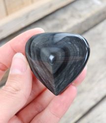 Silver Sheen Obsidian hjärta #4