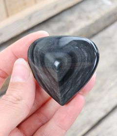 Silver Sheen Obsidian hjärta #4