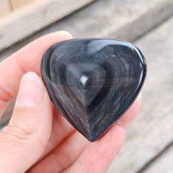 Silver Sheen Obsidian hjärta #4