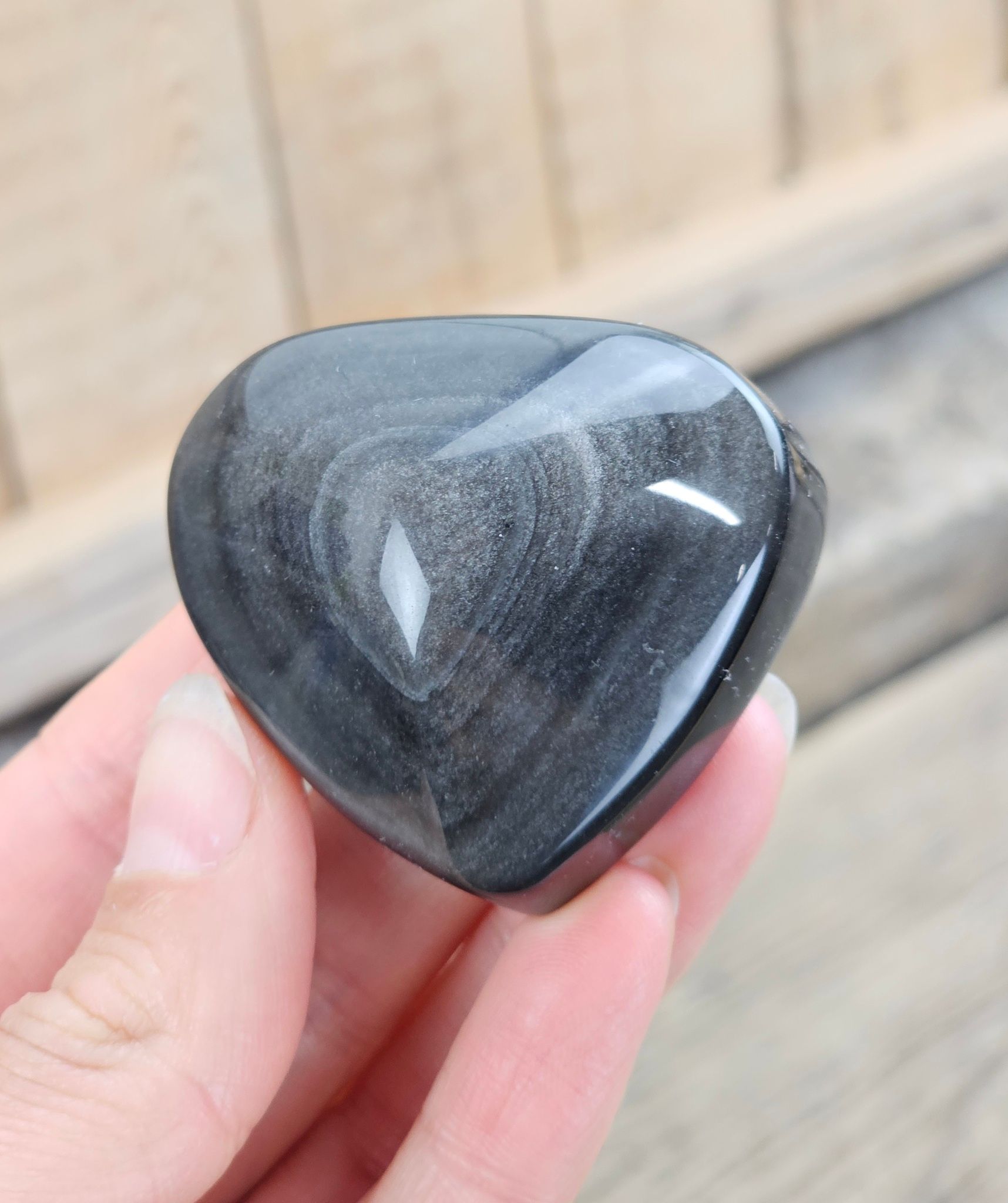 Silver Sheen Obsidian hjärta