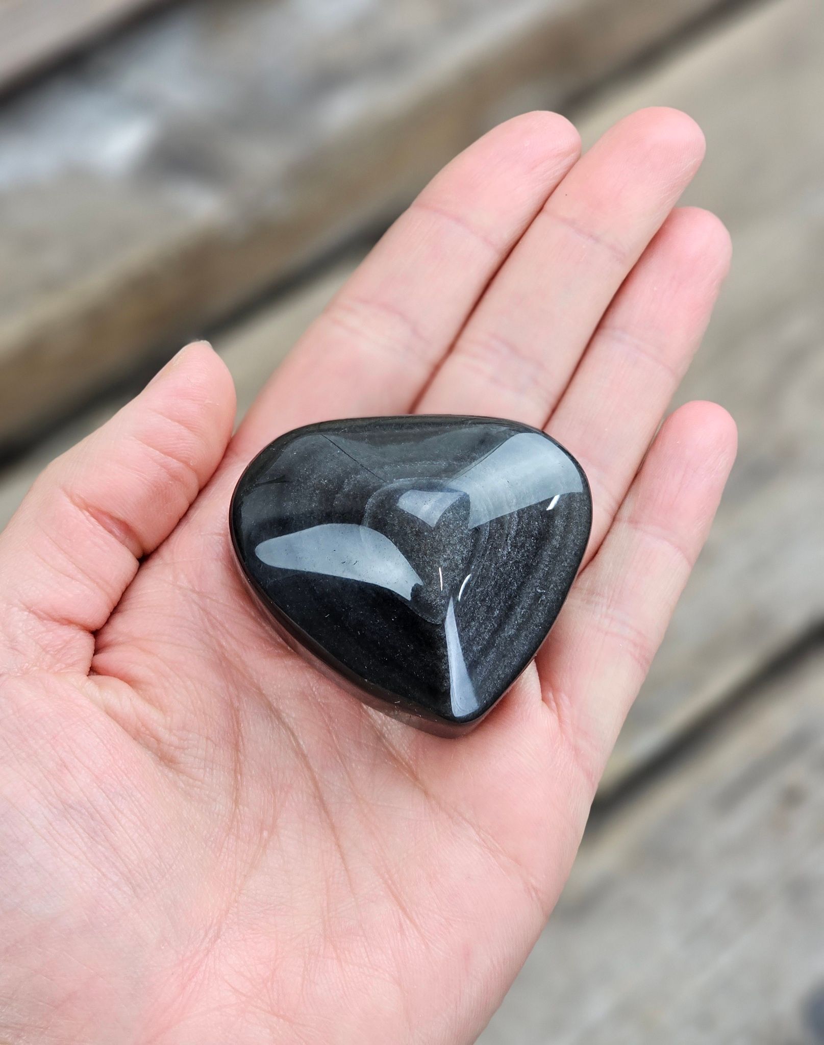 Silver Sheen Obsidian hjärta