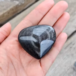 Silver Sheen Obsidian hjärta #6