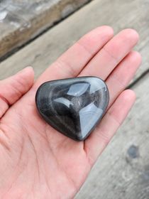 Silver Sheen Obsidian hjärta #7