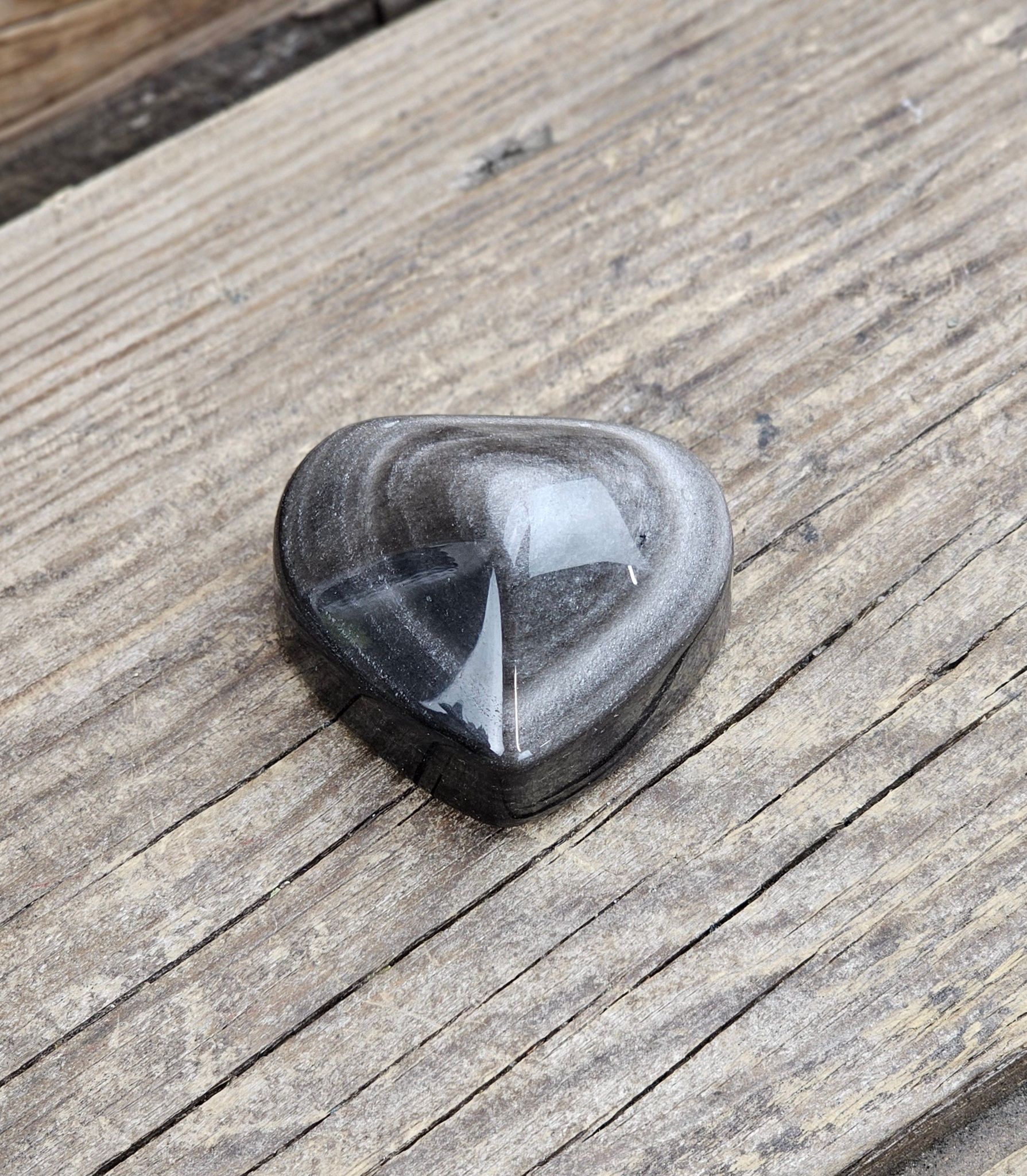 Silver Sheen Obsidian hjärta