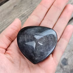 Silver Sheen Obsidian hjärta #8