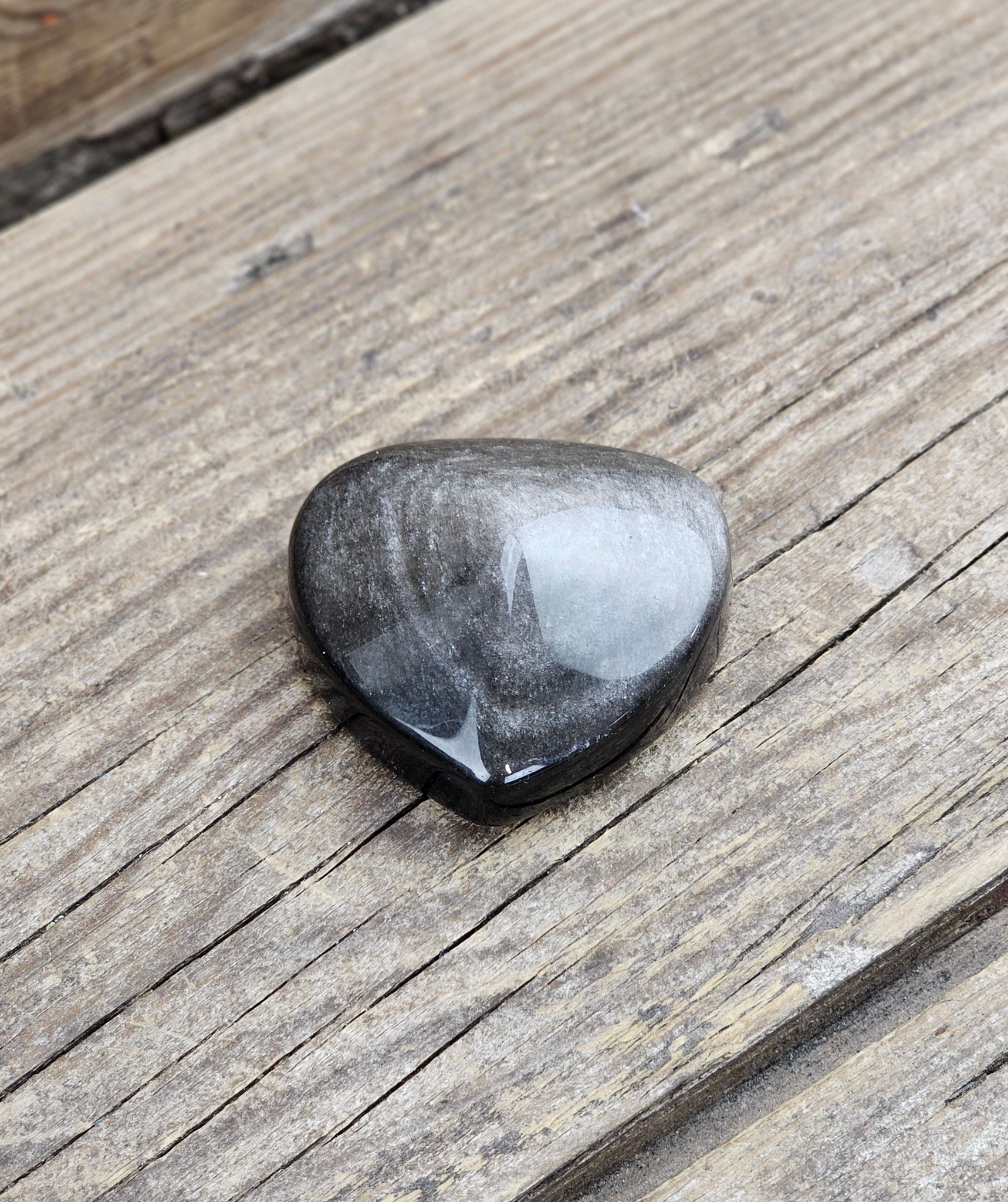 Silver Sheen Obsidian hjärta