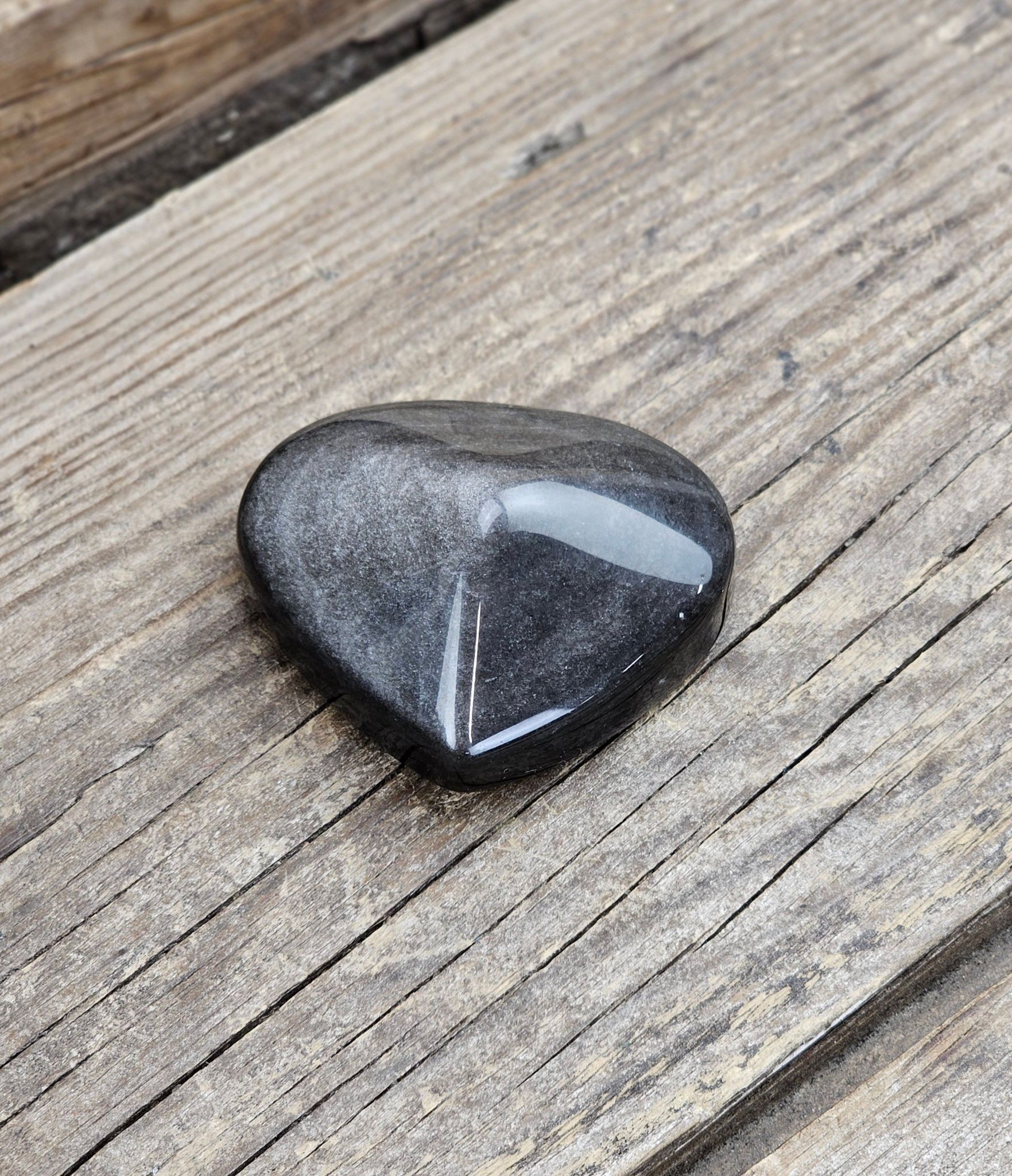 Silver Sheen Obsidian hjärta