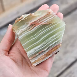 Grön Aragonit polerad skiva #4