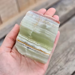 Grön Aragonit polerad skiva #14