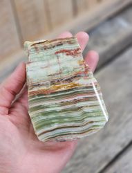 Grön Aragonit polerad skiva #26