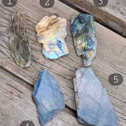 Labradorit, halvpolerad skiva #1-5