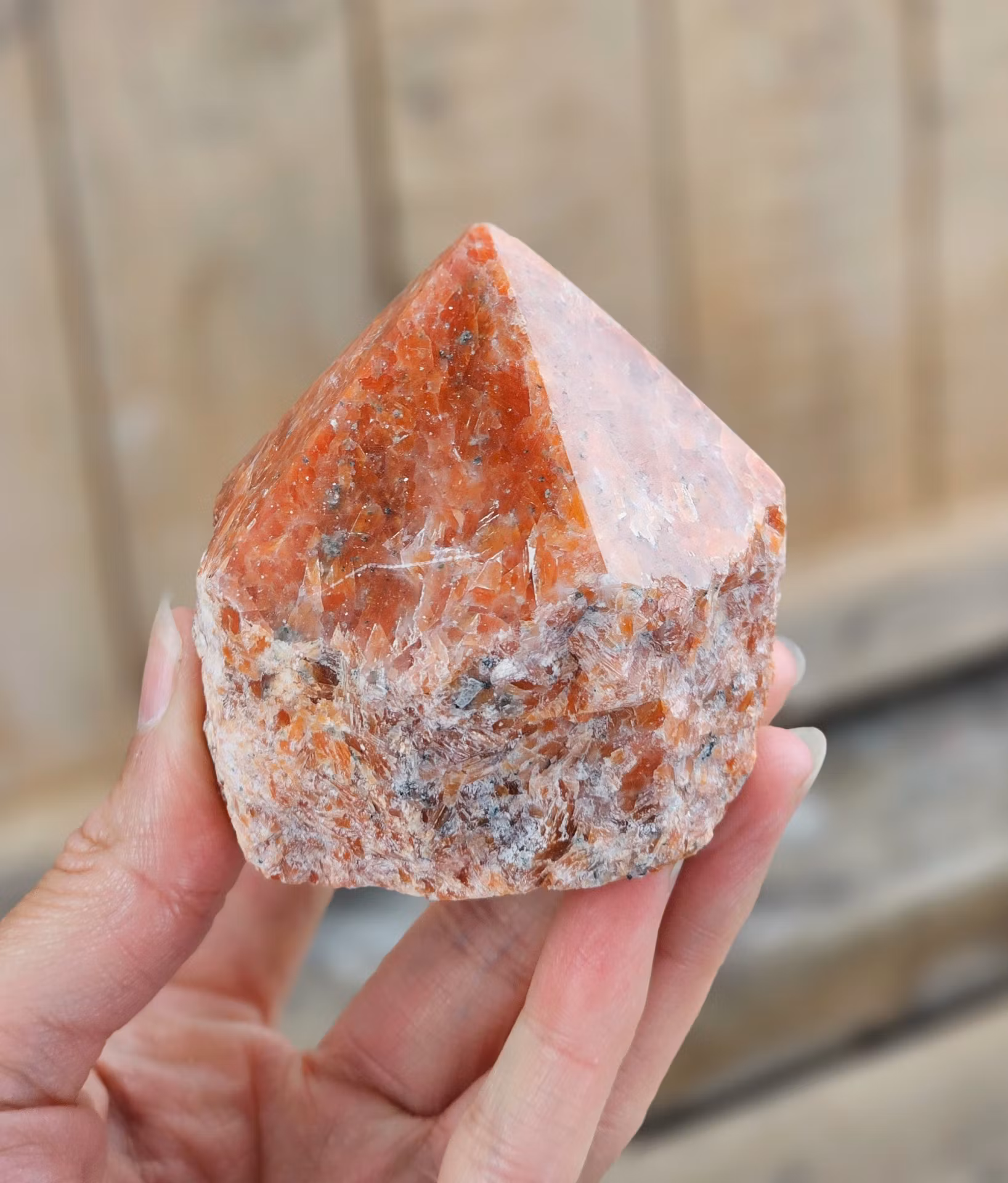 Stående spets, Orange Kalcit (Orkidé Kalcit)