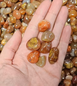 Naturlig Agat/Karneol, trumlad -60% fynd B-kvalité (se bild!)