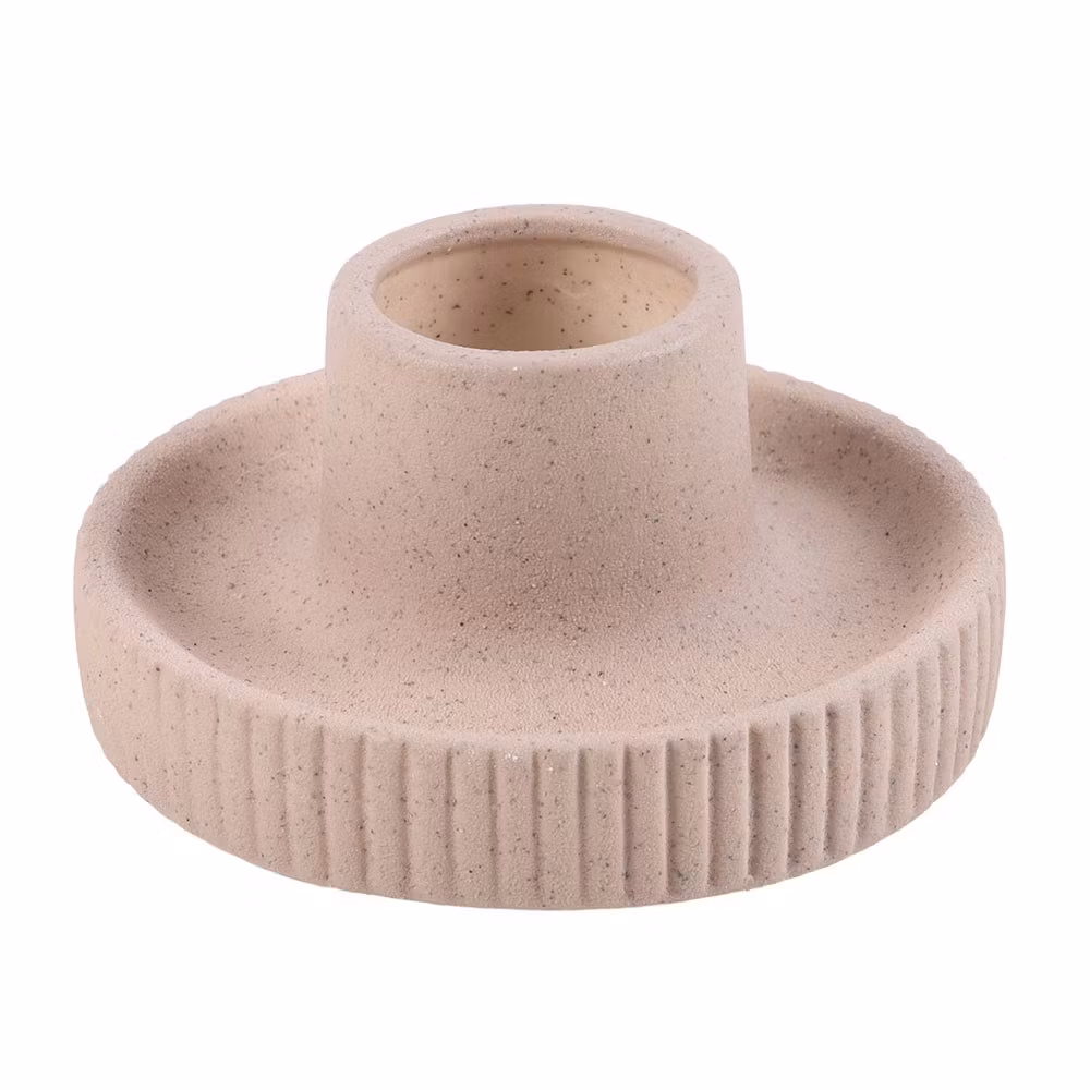 Palo Santo-brännare, rökelsehållare ribbad dusty beige