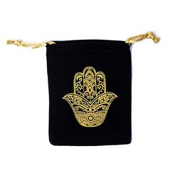 Förvaringspåse, Hamsa Hand svart liten