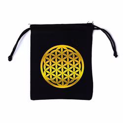 Förvaringspåse i Bomull, Flower of life svart