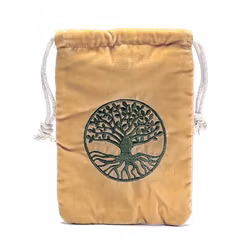 Förvaringspåse i sammet, Tree Of Life senapsgul
