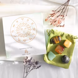 Stjärntecken Lejonet (Leo), kristallkit - 5 stenar