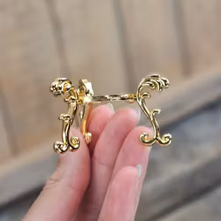 Klotställ elegant, guld liten