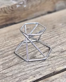 Klotställ, silver metall spiral
