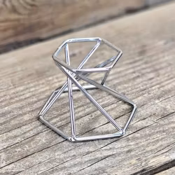 Klotställ, silver metall spiral