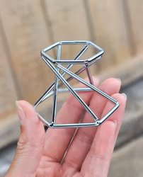 Klotställ, silver metall spiral