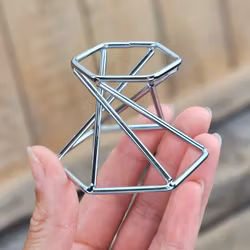 Klotställ, silver metall spiral