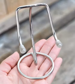 Metallställning för kristaller/fossiler, silver stor
