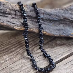Svart Turmalin, chipshalsband 45 cm