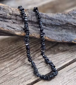 Svart Turmalin, chipshalsband 45 cm