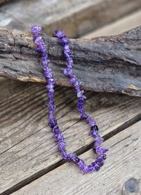 Ametist, chipshalsband 45 cm
