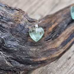 Grön Fluorit hjärta, silverpläterat hänge