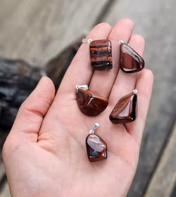 Oxöga trumlad, silverpläterat hänge