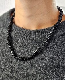 Svart Turmalin, chipshalsband 45 cm