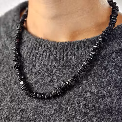 Svart Turmalin, chipshalsband 45 cm