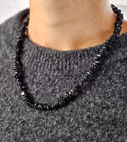 Svart Turmalin, chipshalsband 45 cm