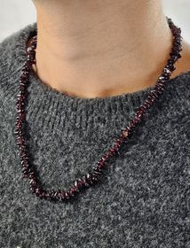 Granat, chipshalsband 45 cm