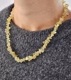 Citrin, chipshalsband 45 cm