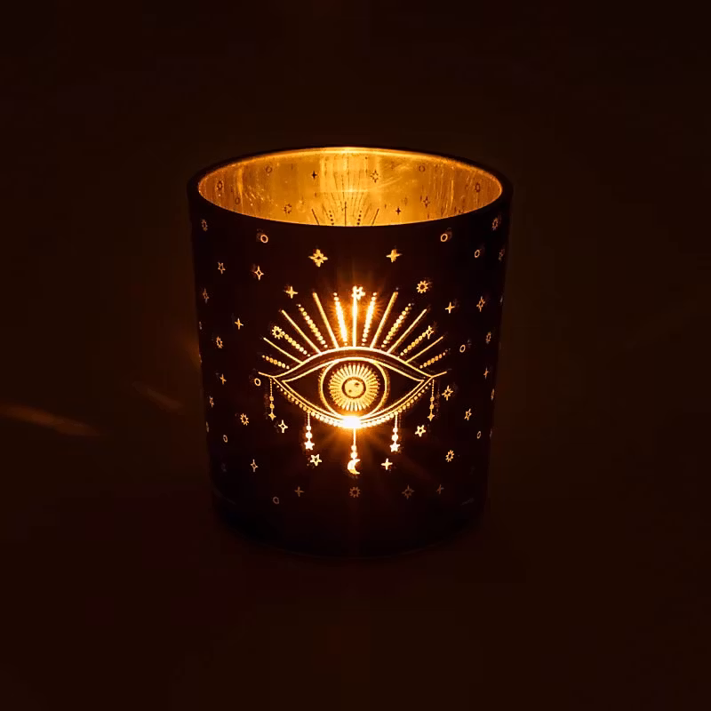 Ljuslykta liten - svart & guld, Eye of Providence