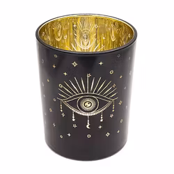 Ljuslykta stor - svart & guld, Eye of Providence