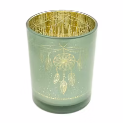 Ljuslykta stor - grön & guld, Drömfångare