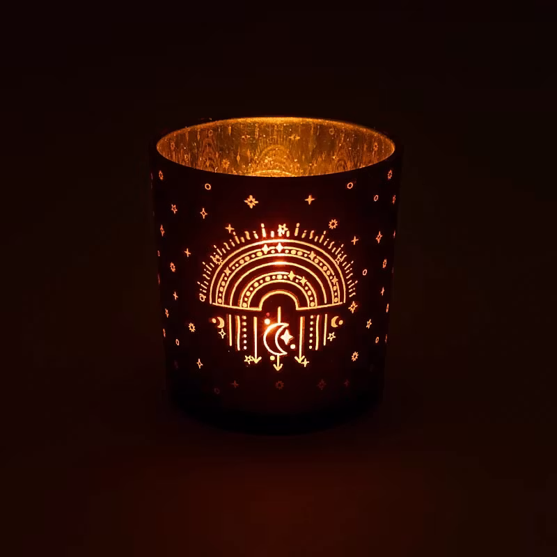 Ljuslykta liten - lila & guld, Boho Regnbåge