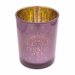 Ljuslykta stor - lila & guld, Boho Regnbåge